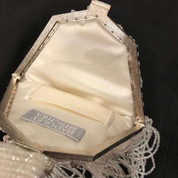 Badgley Mischka Silk Sequin Wrist Bag - Picture 6 of 8